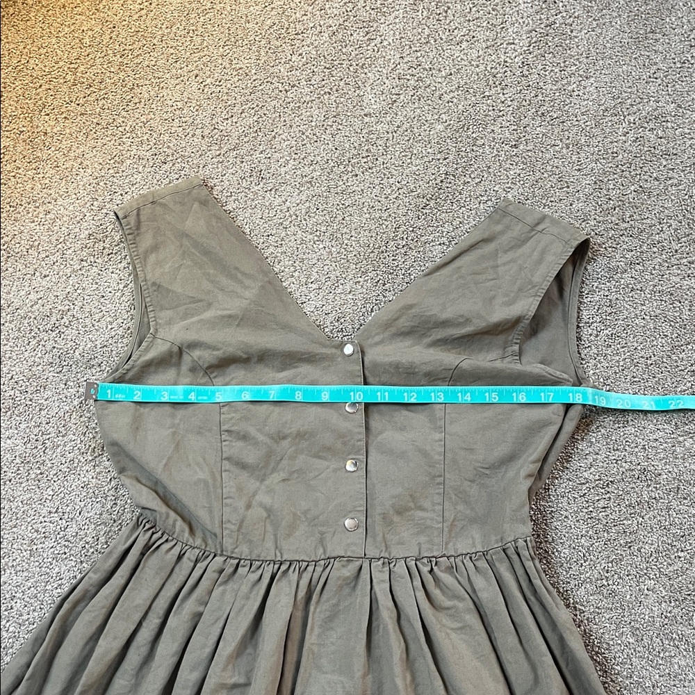 TOPSHOP Boutique Cotton Linen army green true jumper for layering FLOUNCE! sz6 - Picture 3 of 9